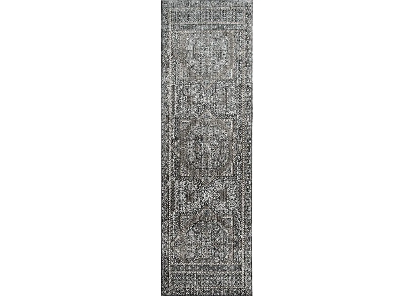 Haertley Charcoal 2'6 x 7'10 Runner Rug