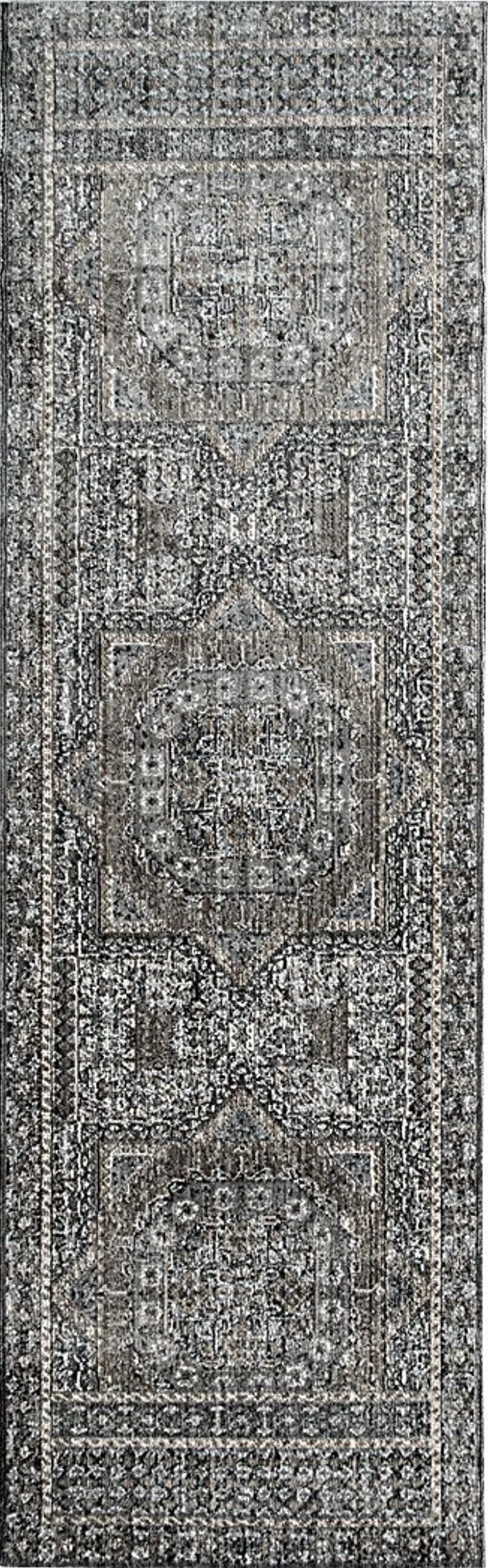 Haertley Charcoal 2'6 x 7'10 Runner Rug