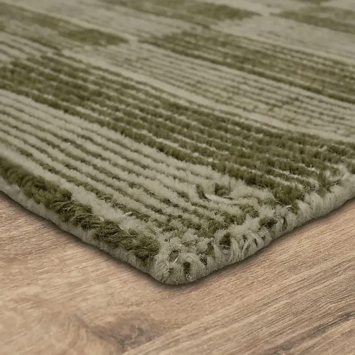 Bobby Berk Broken Stripe Green 2' x 8' Runner Rug