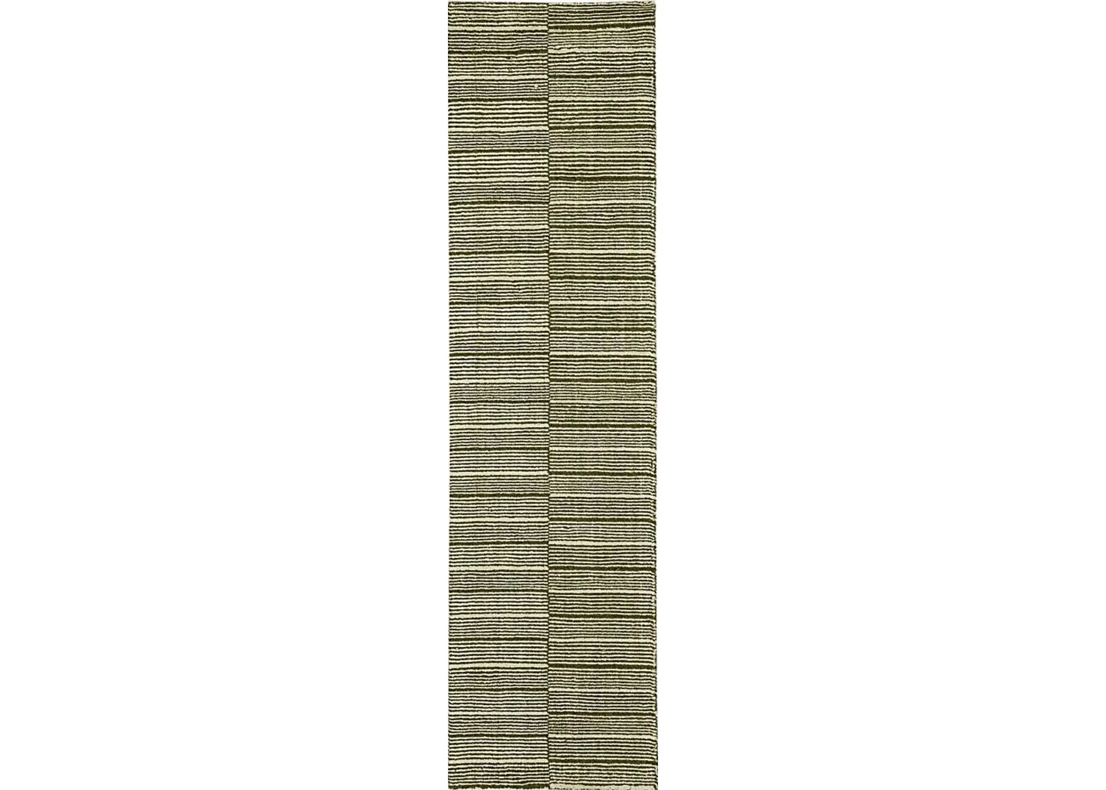 Bobby Berk Broken Stripe Green 2' x 8' Runner Rug