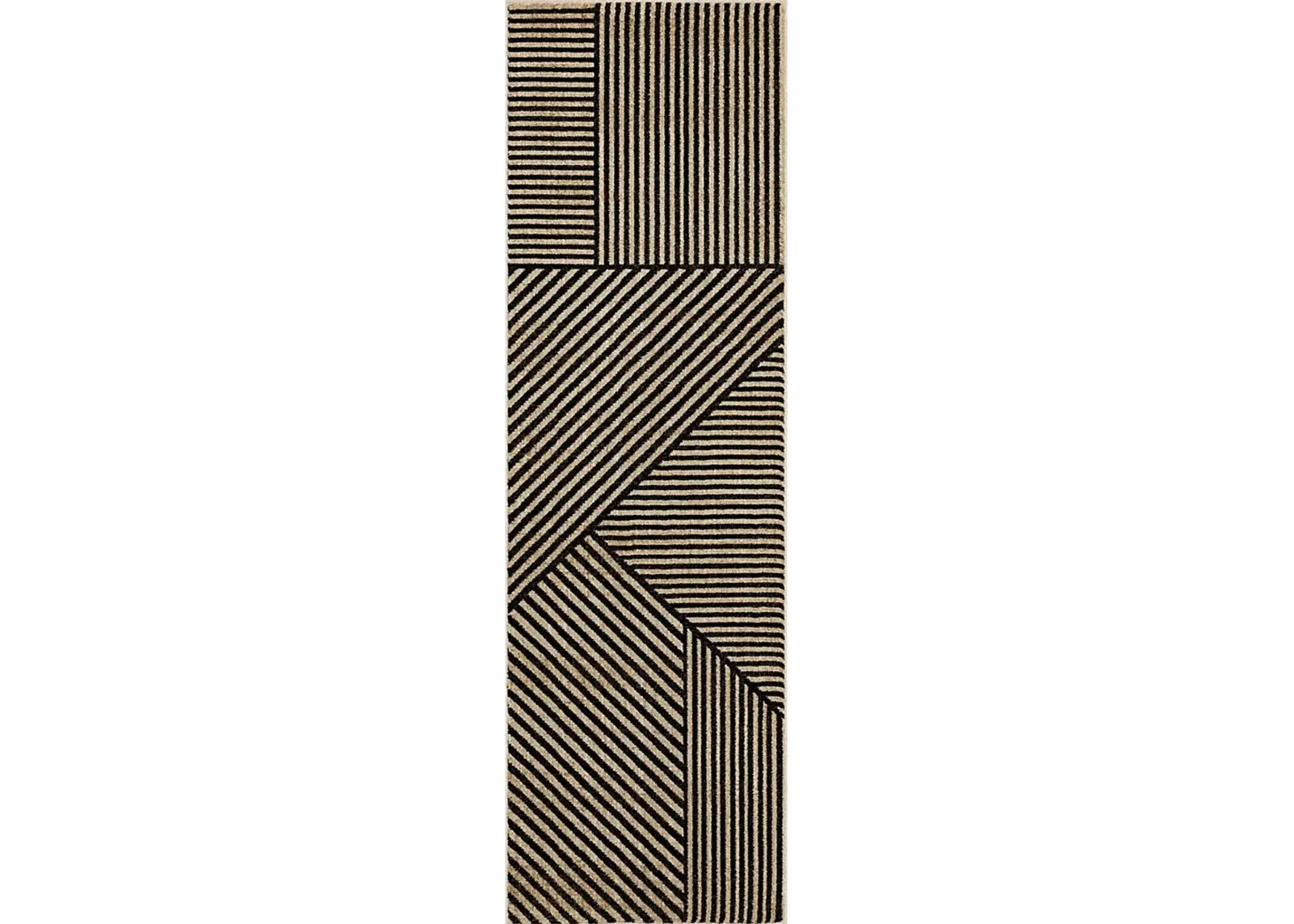 Bobby Berk Linea Black 2'4 x 7'10 Runner Rug