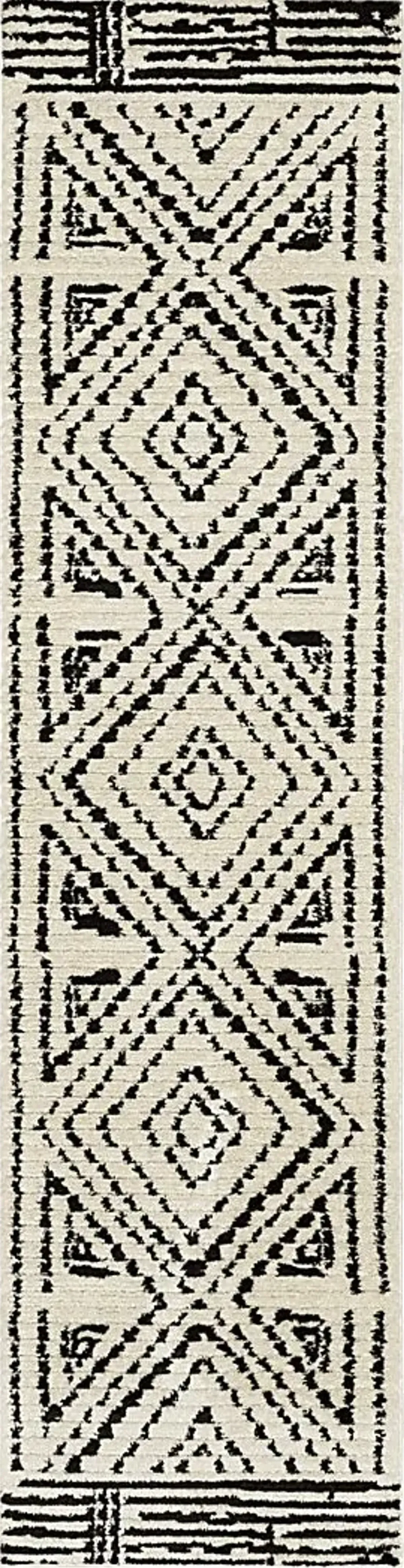 Bobby Berk Four Corners Black 2' x 8' Runner Rug