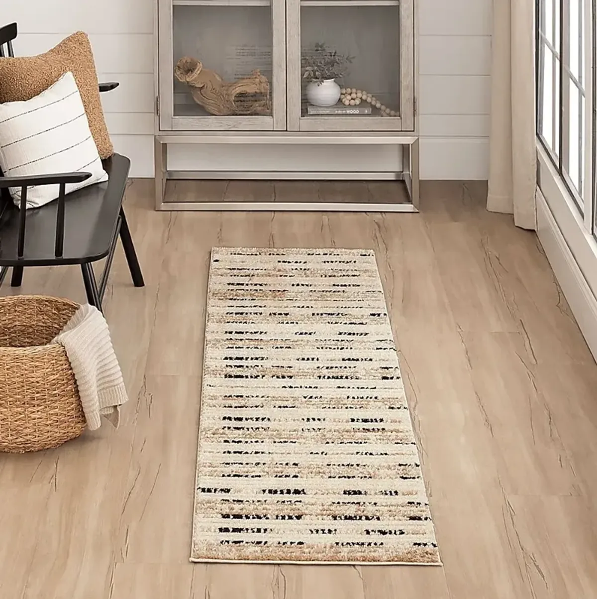 Bobby Berk Traverse Lanes Tan 2' x 8' Runner Rug