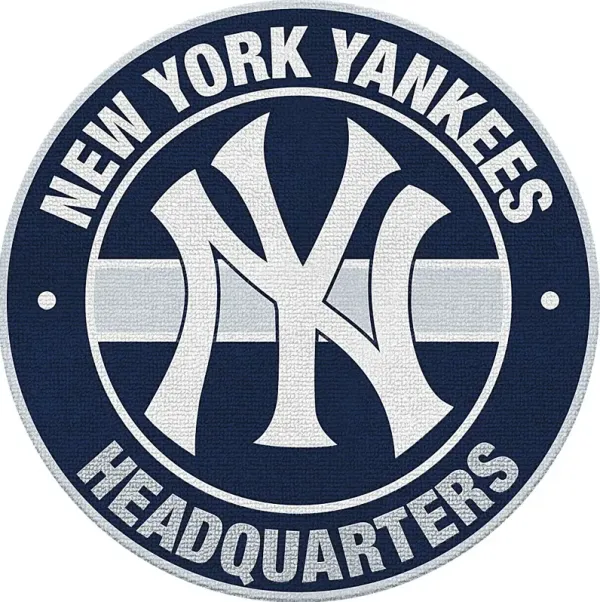 New York Yankees Blue 5' Round Headquarters Rug