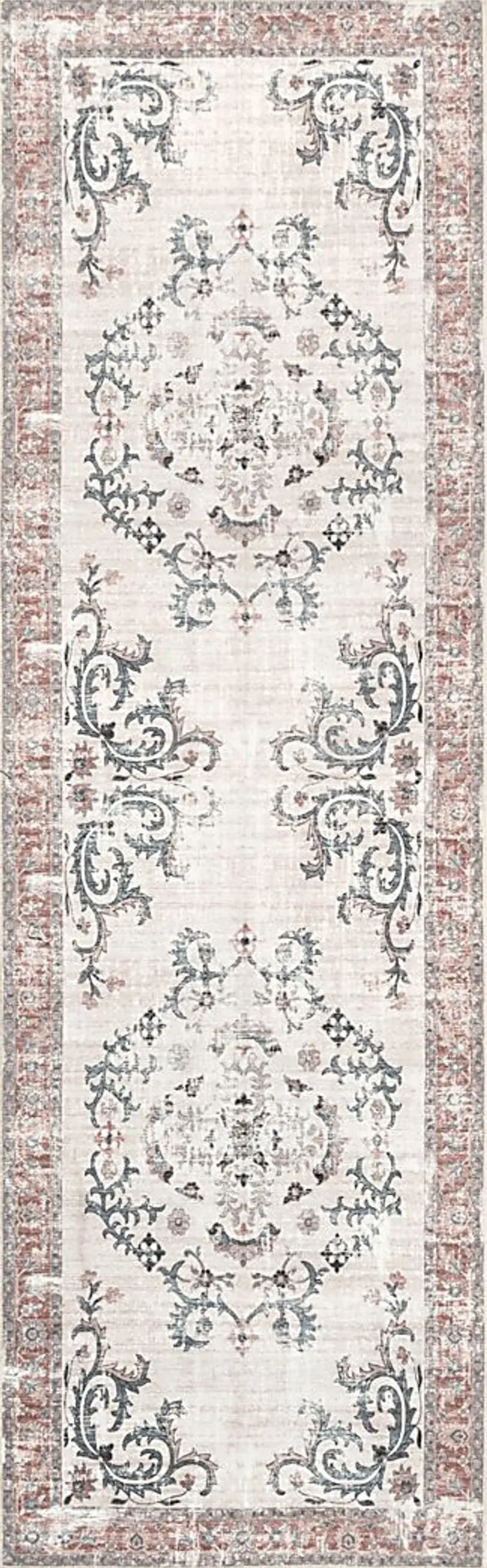 Iruna Light Gray 2'6 x 8' Runner Rug