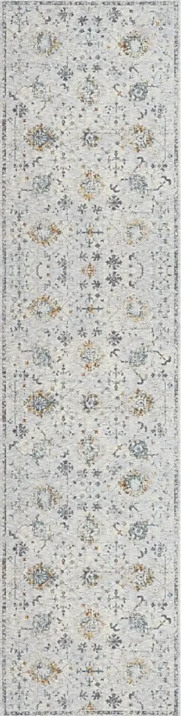 Petebora Gray/Multicolor 2'6 x 8' Runner Rug