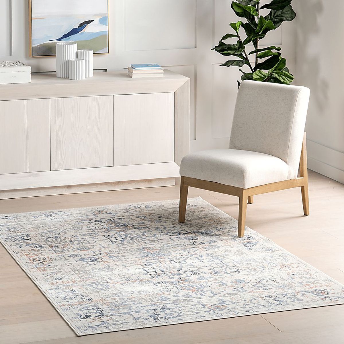 Vellitu Blue 2'8 x 6' Runner Rug