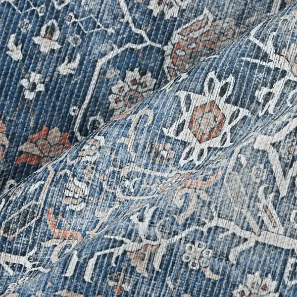 Arbelle Dark Blue 2'7 x 10' Machine Washable Rug