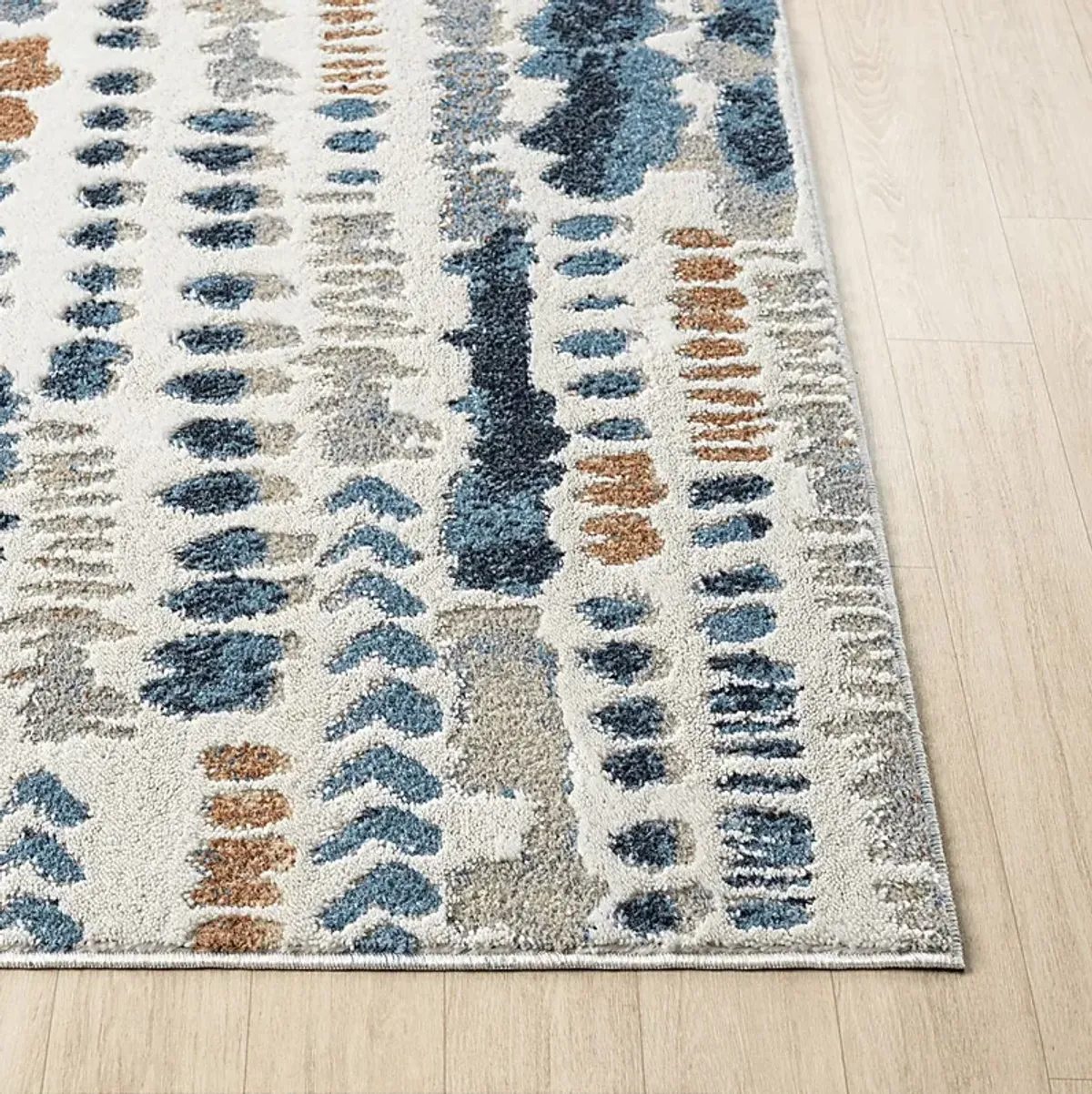 Evette Rios Basili Blue 2'2 x 7' Runner Rug