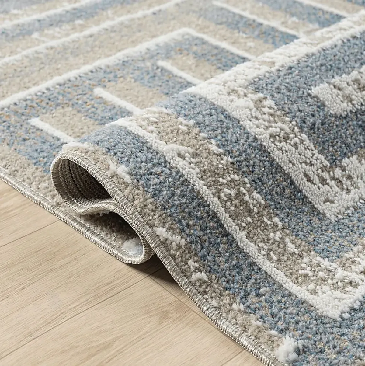 Evette Rios Udae Blue 2'2 x 7' Runner Rug