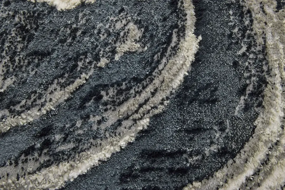 Lorera Ivory/Black 2'10 x 7'10 Runner Rug