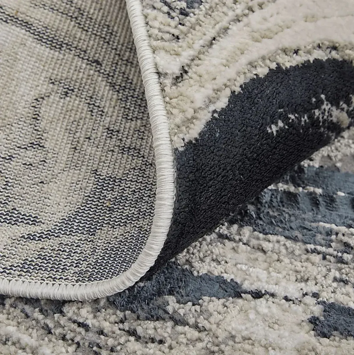 Lorera Ivory/Black 2'10 x 7'10 Runner Rug
