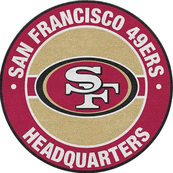 San Francisco 49ers Red 5' Round Headquarters Rug