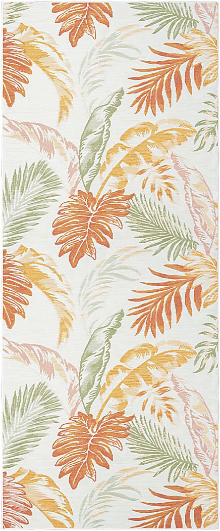 Kakay Bay Orange 2' x 8' Indoor/Outdoor Runner Rug