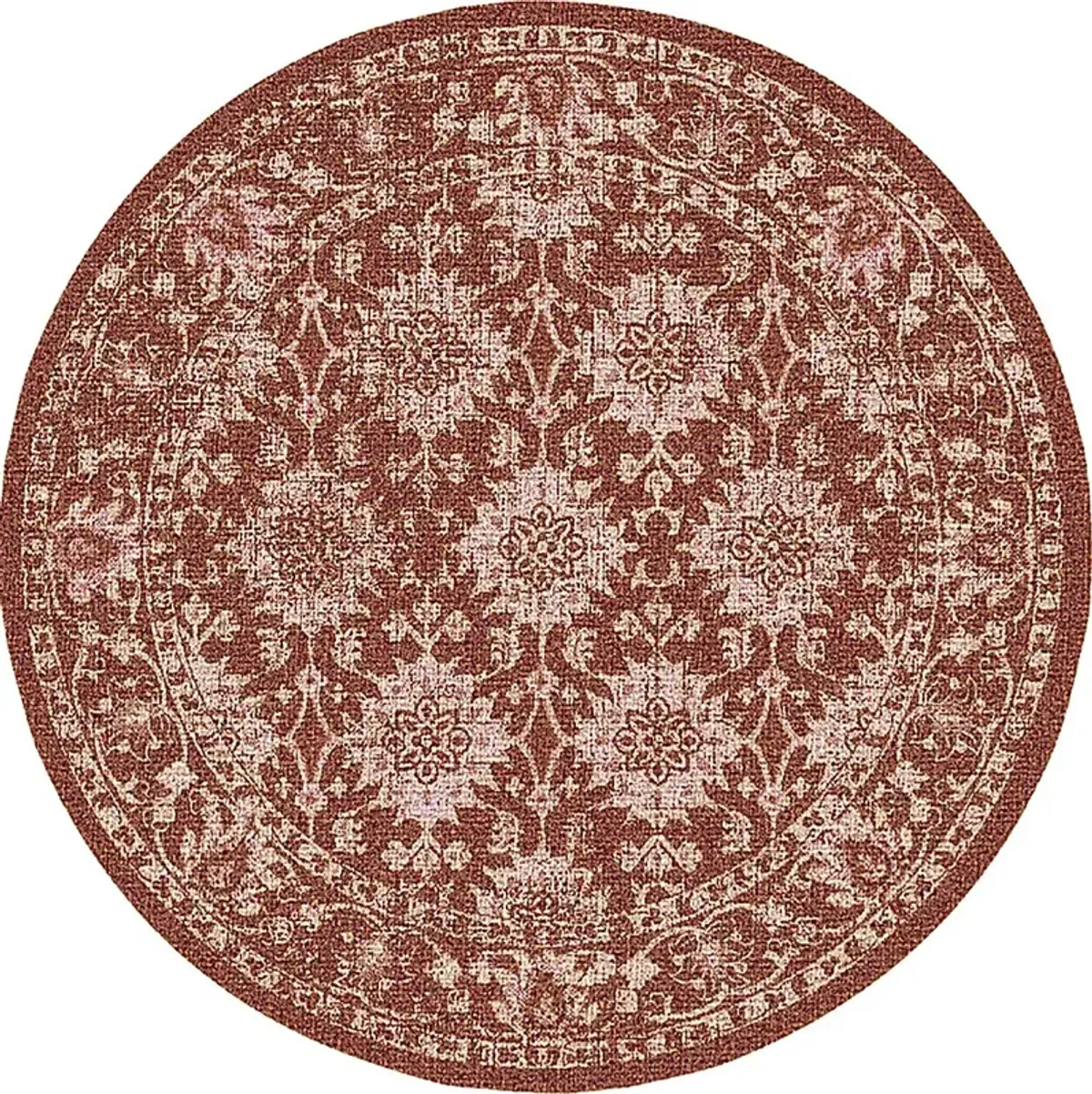 Musvista Red 7'10 Round Indoor/Outdoor Rug