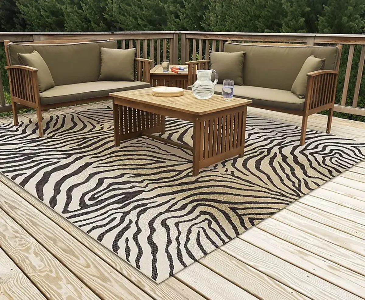 Naibury Beige 7'10 Square Indoor/Outdoor Rug
