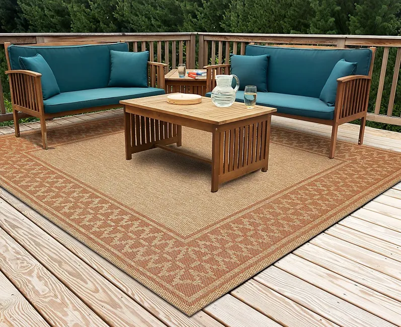 Coosaw Terracotta 7'10 Square Indoor/Outdoor Rug