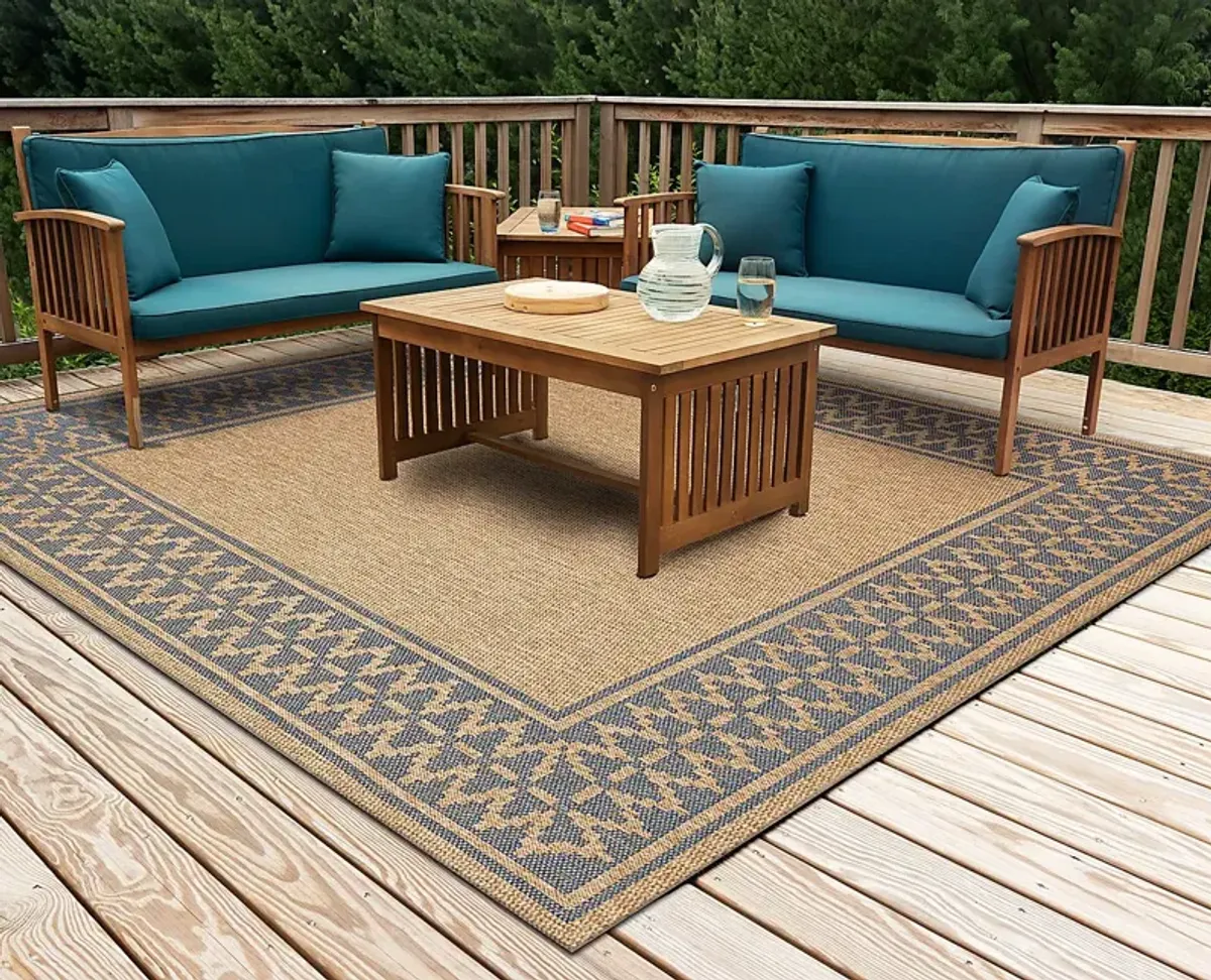 Coosaw Navy 7'10 Square Indoor/Outdoor Rug