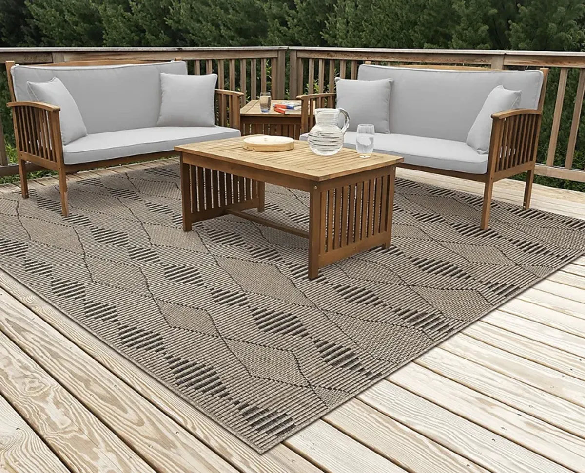 Kinacol Taupe 7'10 Square Indoor/Outdoor Rug