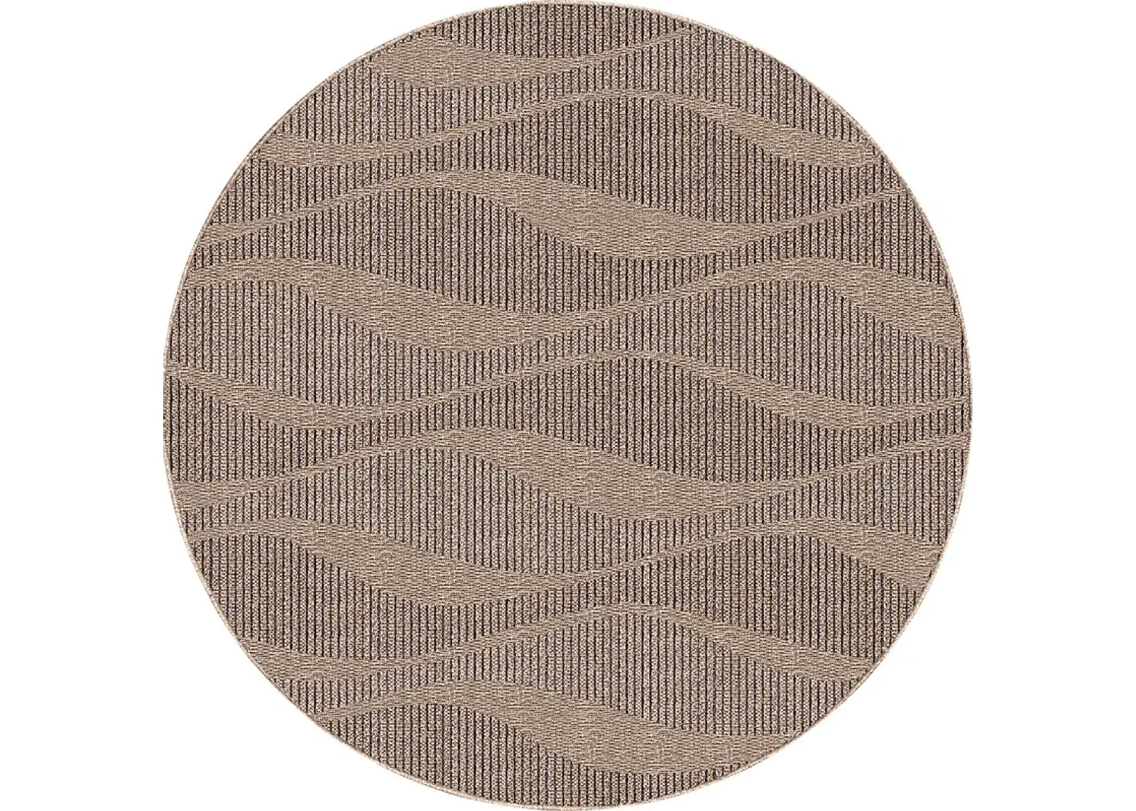 Beykos Taupe 7'10 Round Indoor/Outdoor Rug