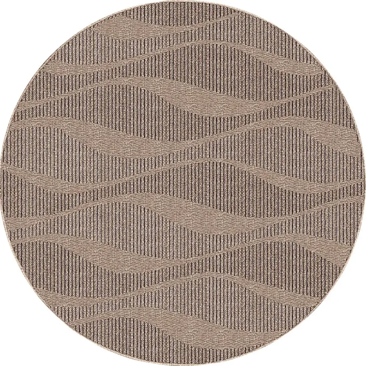 Beykos Taupe 7'10 Round Indoor/Outdoor Rug