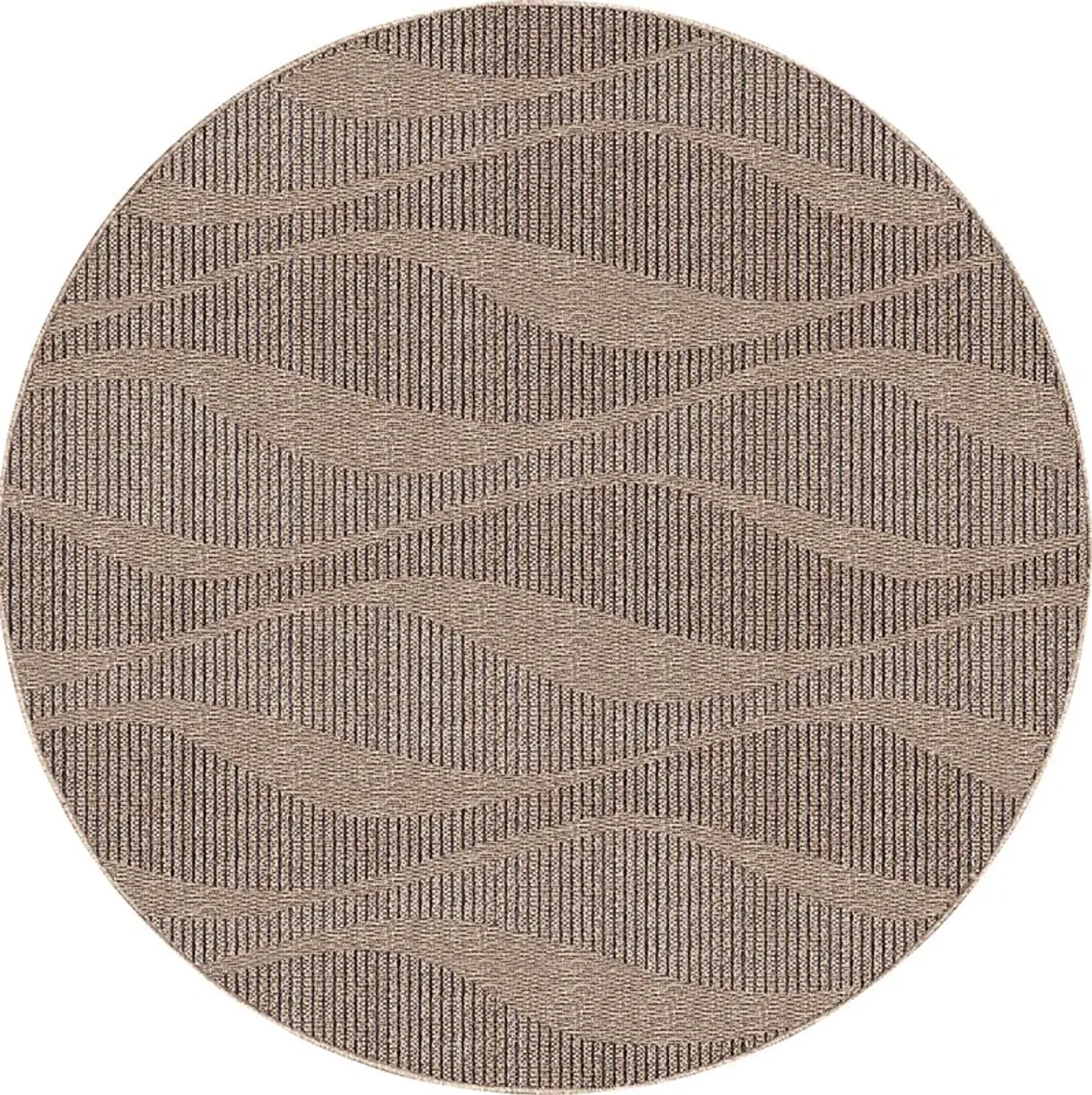 Beykos Taupe 7'10 Round Indoor/Outdoor Rug