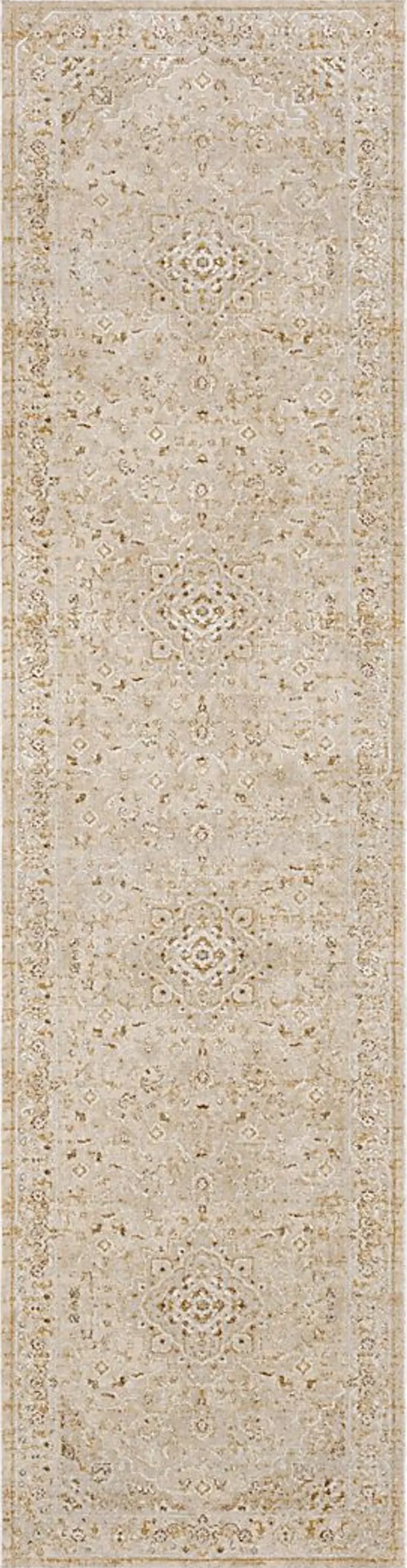 Crown Plaza Cream 2'6 x 10' Runner Rug