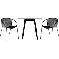 Kaiy Black 3 PC Outdoor Dining Set