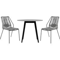 Derussey Black 3 PC Outdoor Dining Set
