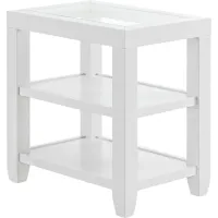 Avati White Chairside Table