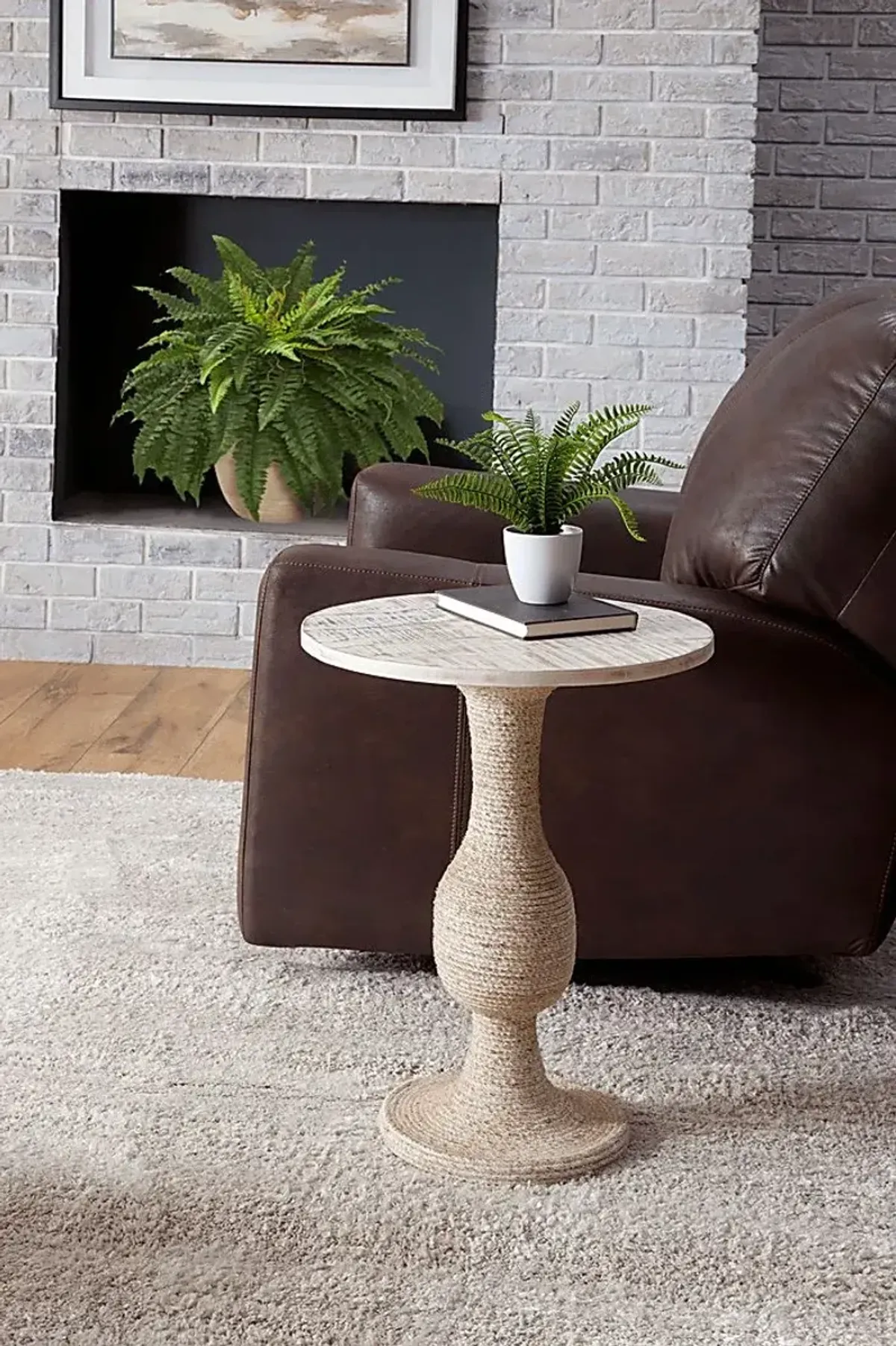 Bernal White End Table