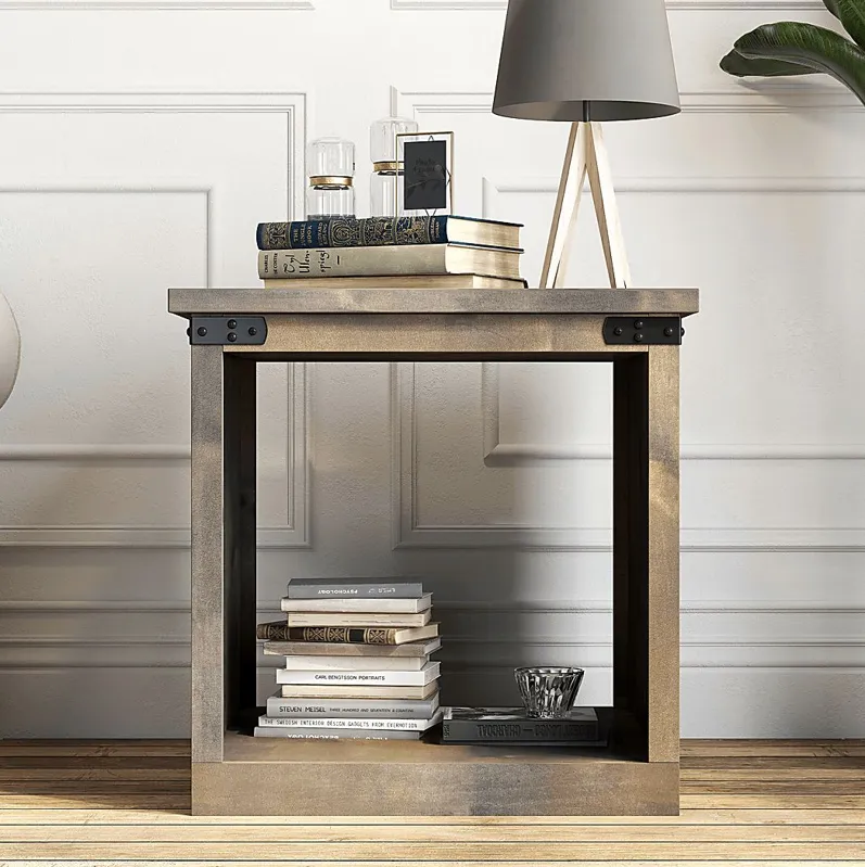 Wapegue Dark Brown End Table