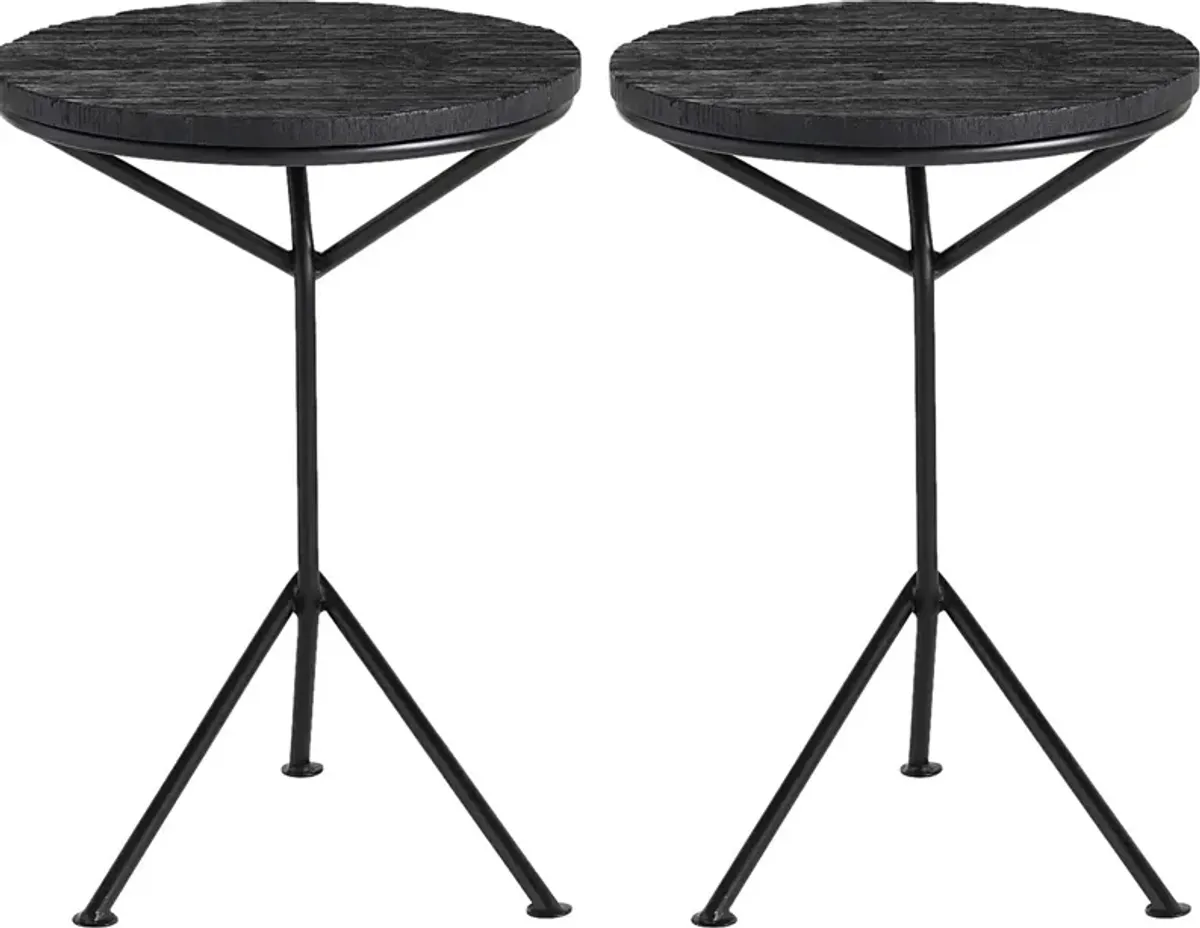 Casieri Black End Table, Set of 2