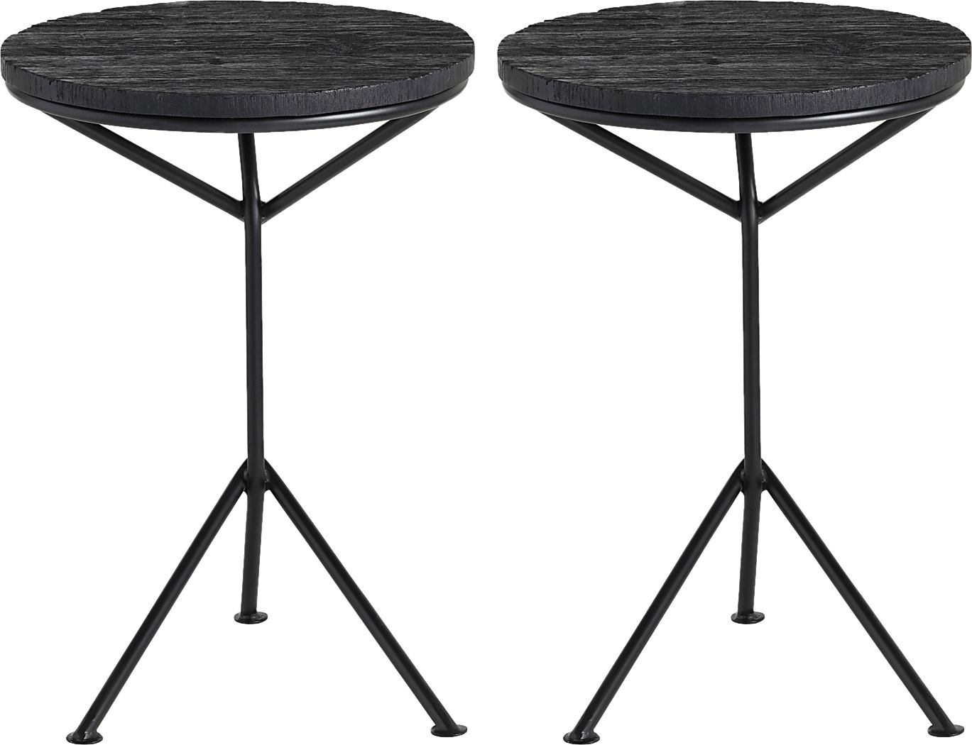 Casieri Black End Table, Set of 2