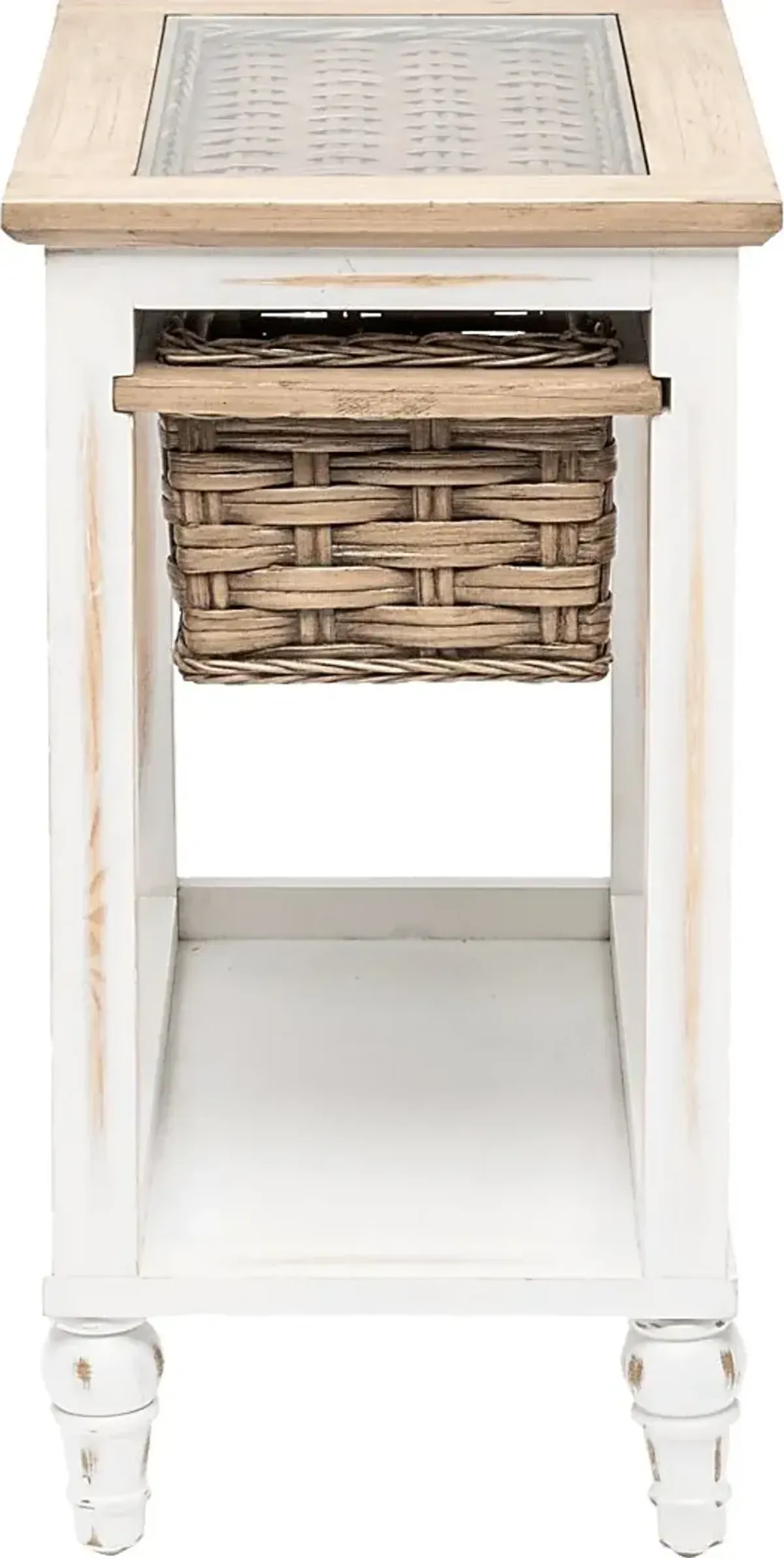 Melkre White Chairside Table