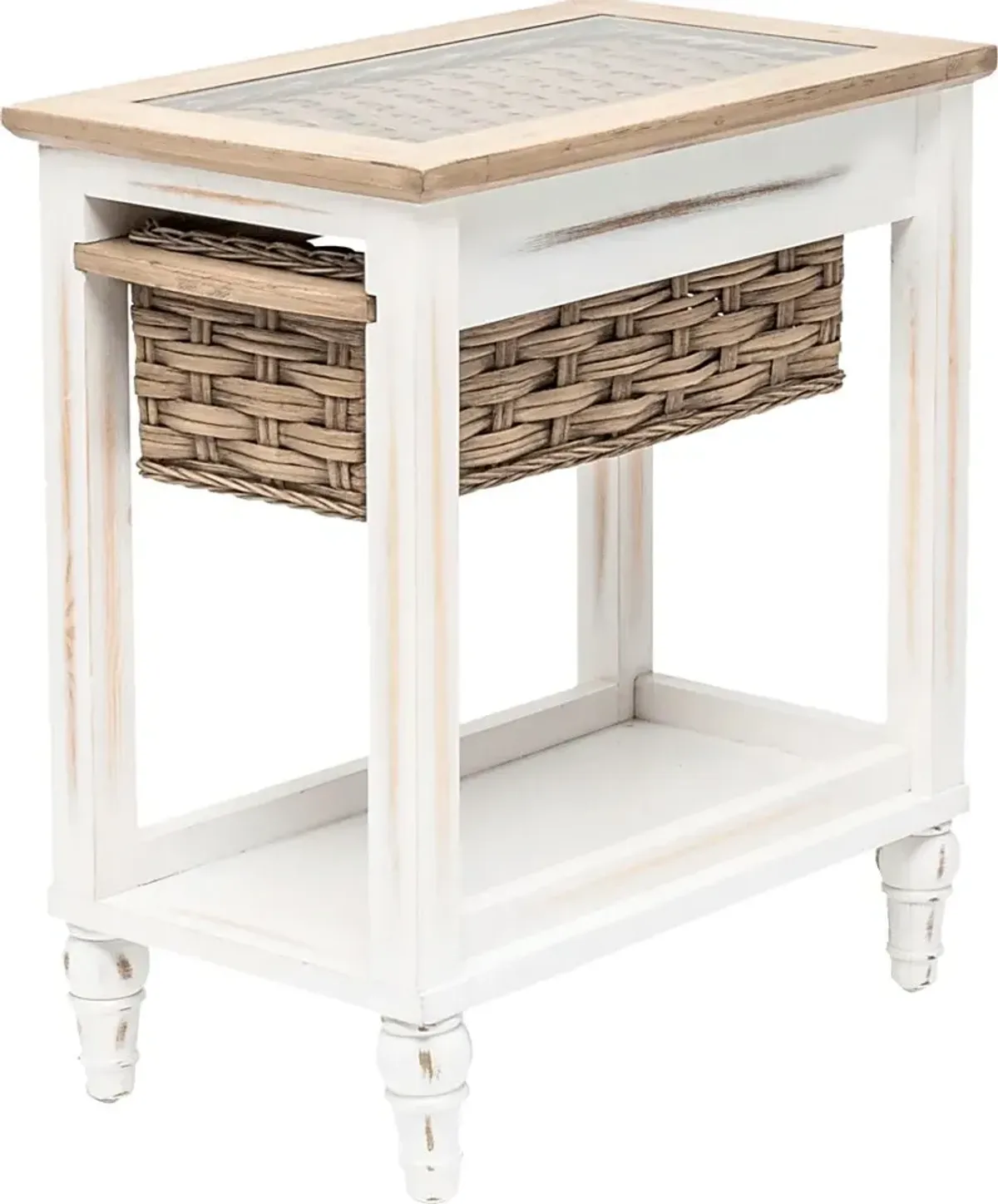 Melkre White Chairside Table