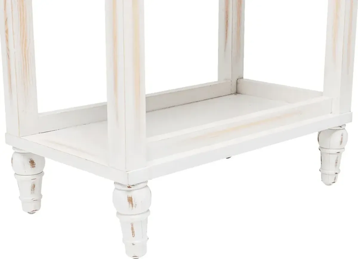 Melkre White Chairside Table