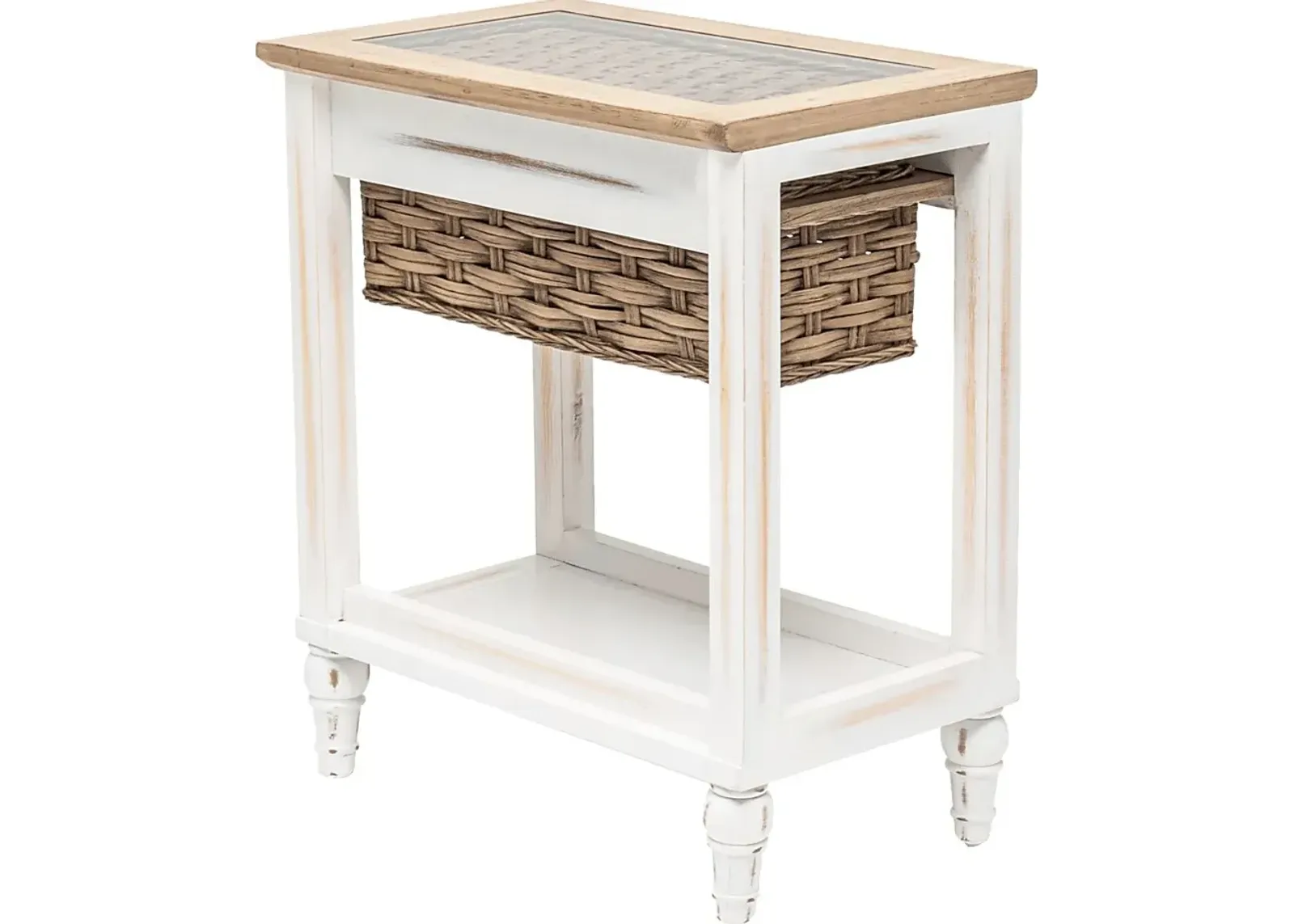 Melkre White Chairside Table