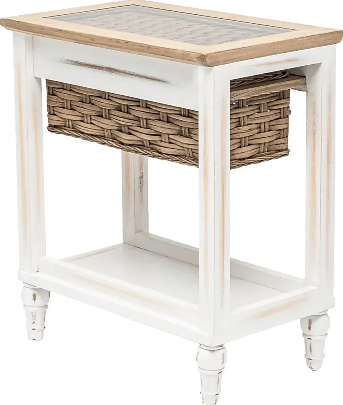 Melkre White Chairside Table