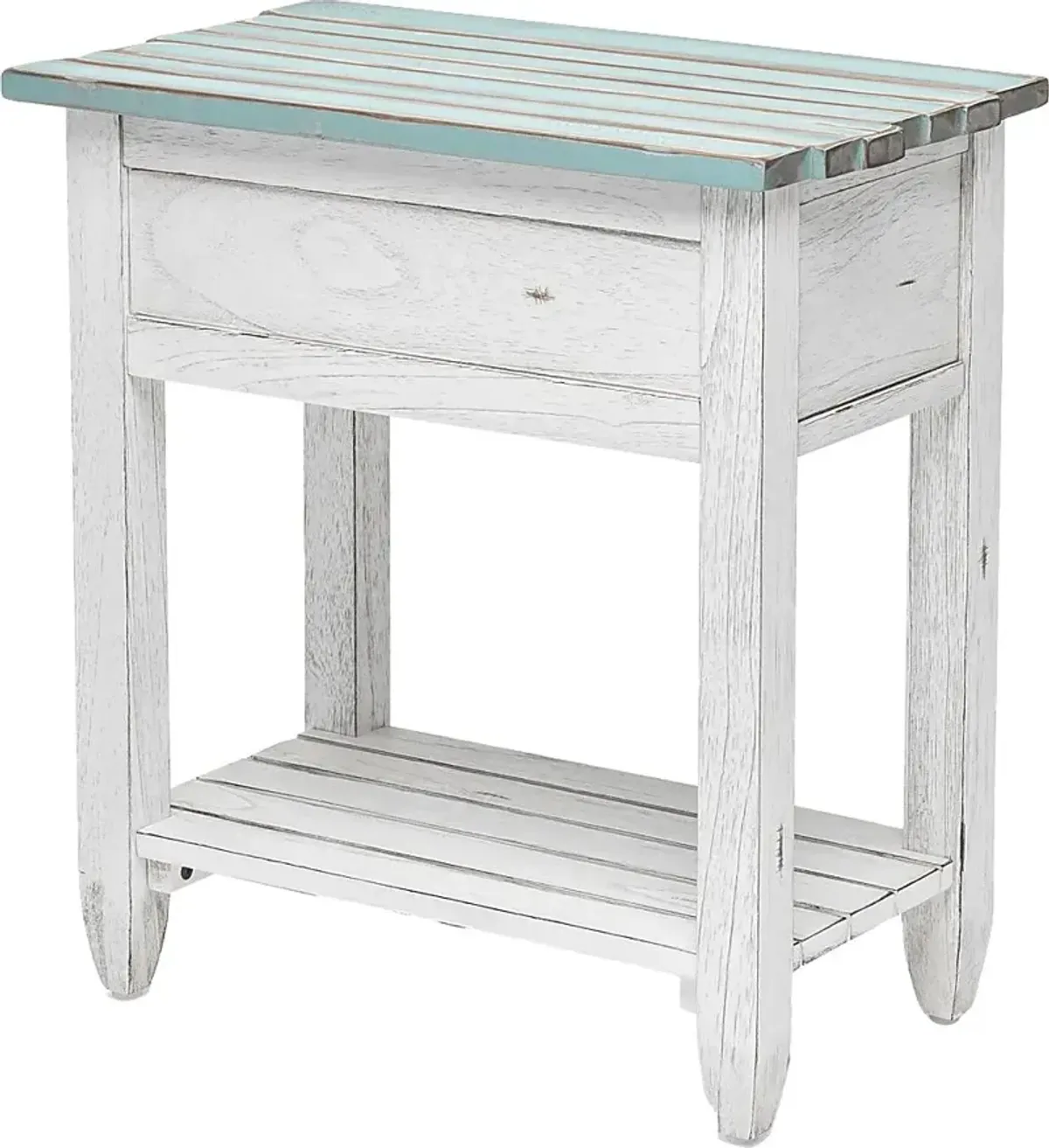 Owoth Blue/White Small Chairside Table