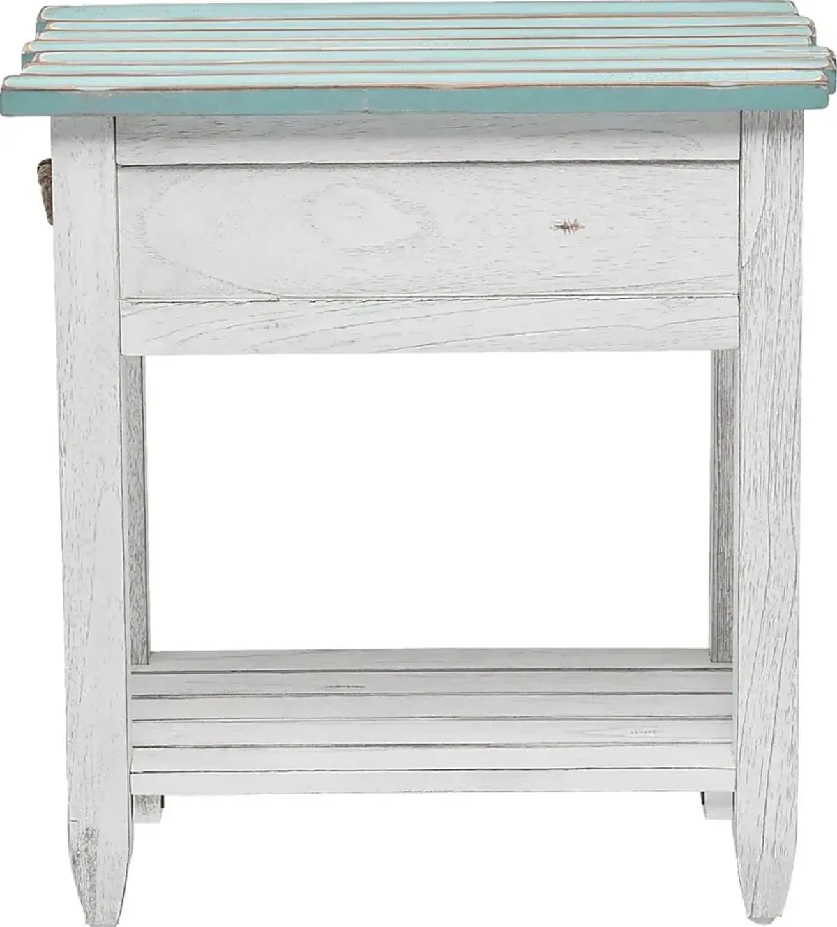 Owoth Blue/White Small Chairside Table