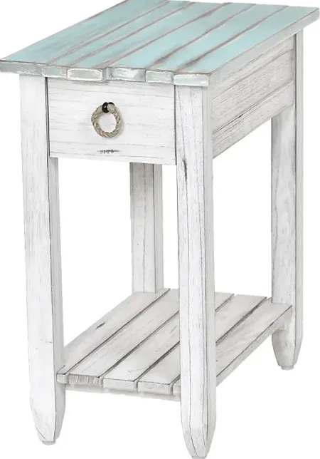 Owoth Blue/White Small Chairside Table