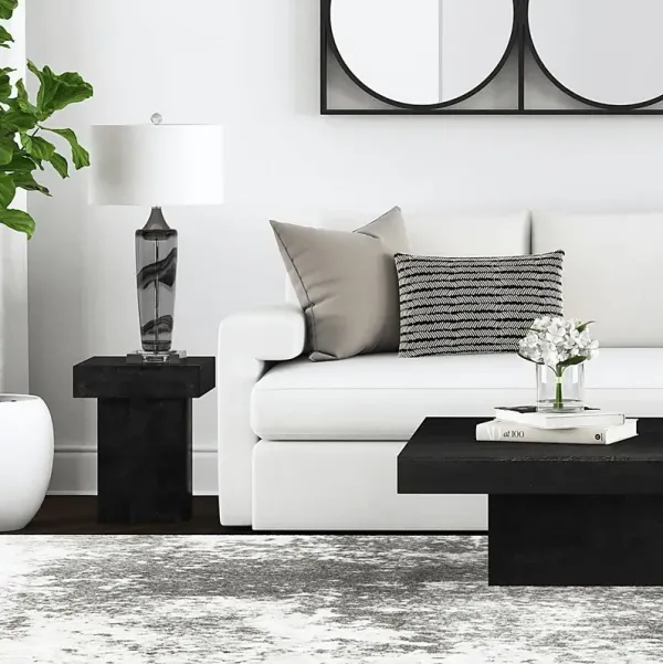 山のU asa of life table (天板) mat black HKliving USA MTA2827 mid century modern style black mirror