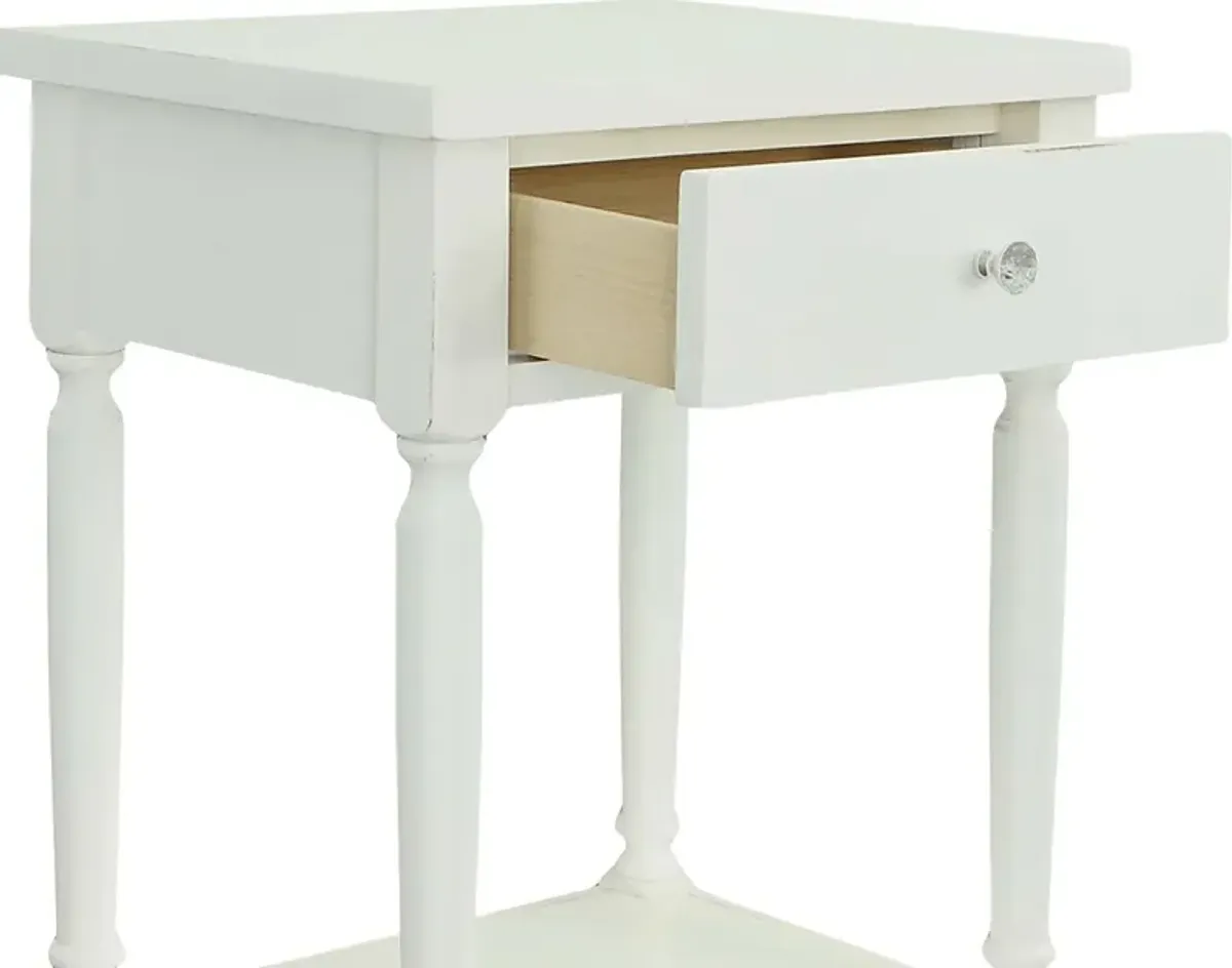 Delphinium White End Table