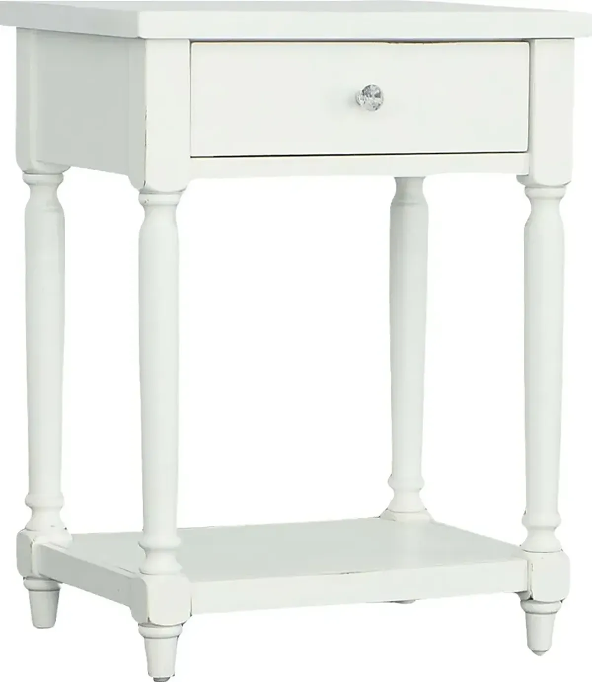 Delphinium White End Table