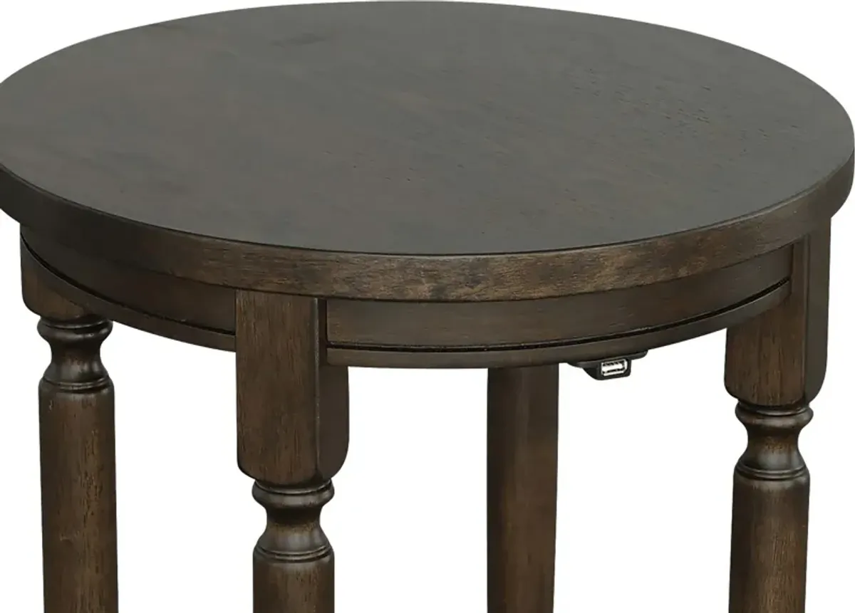 Elkhorne Brown End Table