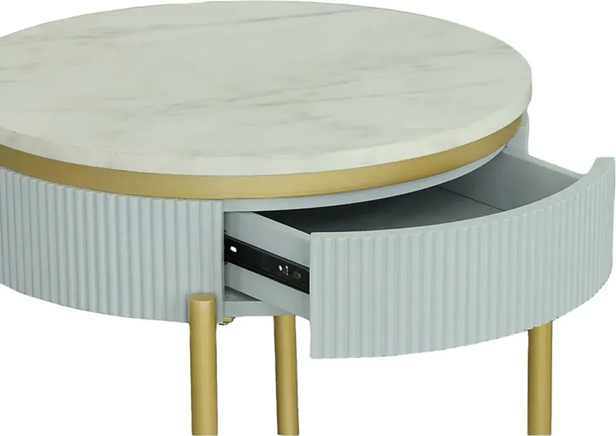 Goldcup Blue End Table