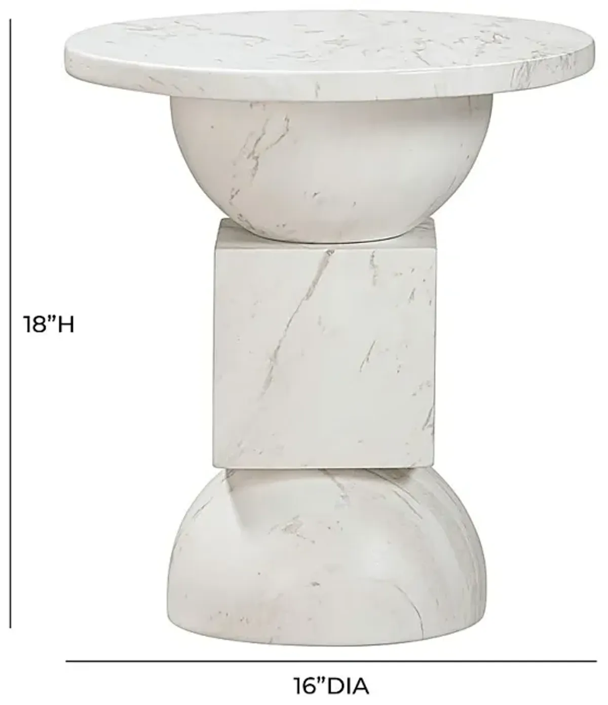 Vercliff White End Table