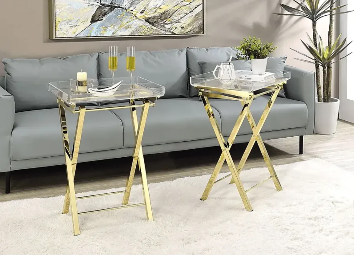 Paeoni Gold End Table, Set of 2