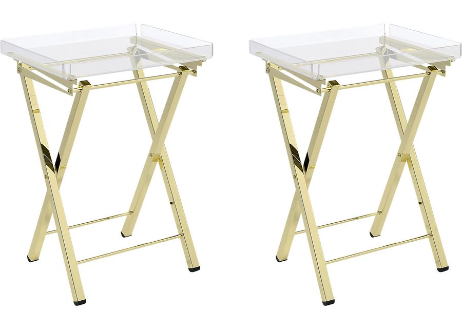 Paeoni Gold End Table, Set of 2